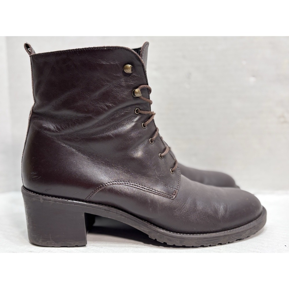 Vintage 90s G.H. Bass R-560 Made in Italy Leather Lace Up Ankle Boots 8.5M